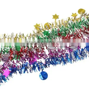 Plastic Party Garland Decorations Christmas Ornaments At Random Star Sequins Pattern 110cm thumbnail-1