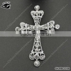 2013 New Design Cross Design Rhinestone Brooch for Bridal thumbnail-1