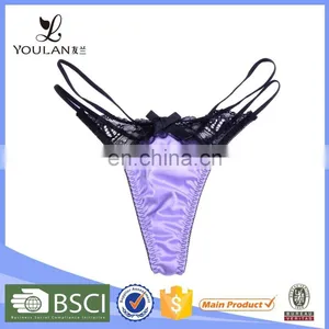 Fancy Design Cute Female Satin Underwear Models Women Thongs thumbnail-1
