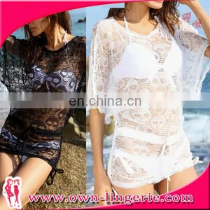 Sexy Women Swimwear Bikini Women Summer Beach Off-shoulder Women Lace Sexy Beach Dress thumbnail-5