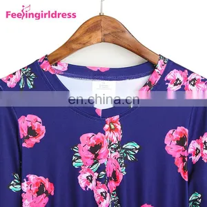 Wholesale Elegant Soft Printing Office Plus Size Long Sleeve Women Long Dress thumbnail-3