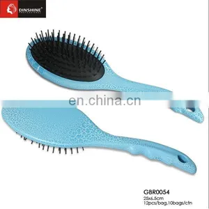 Blue Color Paddle Brush, Plastic Round Cushion Hair Brush thumbnail-6