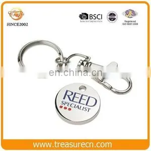 Custom Logo Printing Enamel With Metal Trolley Coin Keychain thumbnail-3