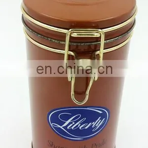 Large Round Coffee & Tea Tin Box thumbnail-1