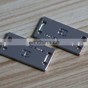 Custom Engraved Logo Metal Private Labels for Women Jeans thumbnail-6