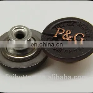 Whole Sales Fancy Custom Metal Embossed Logo Button for Jeans thumbnail-6