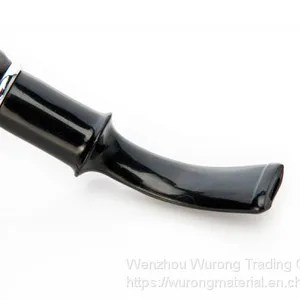 145mm Length Wooden Resin Short Tobacco Pipe With Vintage Yellow Carved Pattern Head for Smoking thumbnail-1