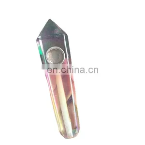 HQP-XJ20 HongQiang Smoking Accessories Natural Crystal Smoking Weed Engraved Logo Pipe Weed Smoking Pipes thumbnail-1