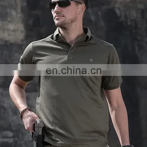 Men Outdoor Short Sleeve Quick Dry Polo Tactical T Shirts thumbnail-1