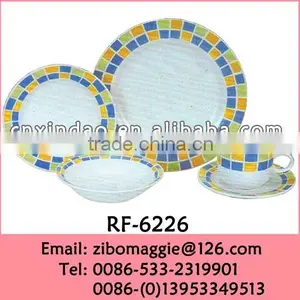 20pcs Round Shape Daily Use Personalized Hot Sale Oversized Ceramic Dinnerware Sets thumbnail-1