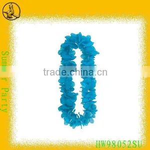 Blue LED Flashing Flower Necklace Hawaii Lei thumbnail-1