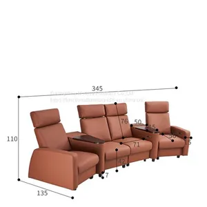 New Italian Minimalist Streles Smart Cinema Sofa Villa Luxury Vip Home Studio Leather Sofa thumbnail-3