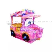 Guangdong Zhongshan Tai Le Play Children's Indoor and Outdoor Video Games Coin-operated Self-service Rocking Car Rocking Machine Glass Steel Game Screen Large Rocking Car Pink Hat thumbnail-2