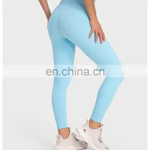Top Selling Best Tiktok Hot High Waist Breathable Naked Yoga Gym Leggings Pants Workout Athletic Sports Wear Outfit For Women thumbnail-4