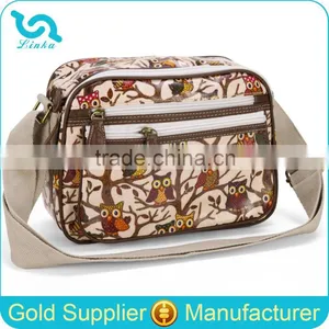 Fashion Owl Woman Shoulder Bag PVC Coated Canvas Woman Shoulder Bag thumbnail-1