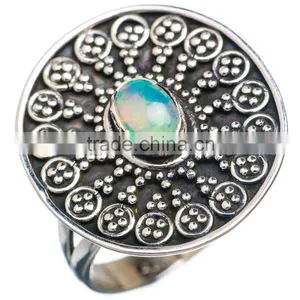 Ethiopian Opal RING ,925 Sterling Silver Jewelry Wholesale,WHOLESALE SILVER JEWELRY,SILVER EXPORTER,SILVER JEWELRY FROM INDIA thumbnail-1