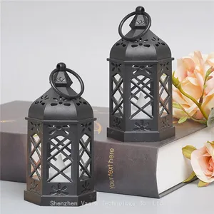 Hexagonal Wind Lamp Lantern Lamps, Retro Outdoor Hanging for Garden & Party Decorative Light thumbnail-4
