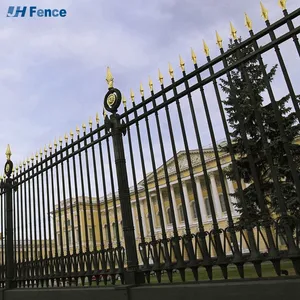Outdoor Black Steel Fence Powder Coated Garden Fence Courtyard Stair Fence for Decoration Security thumbnail-4