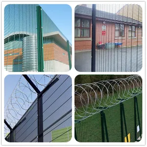 Dense Mesh Fence Panels Security Fence for Airport Railway Prison Clear View 358 Anti Climb Fence thumbnail-4