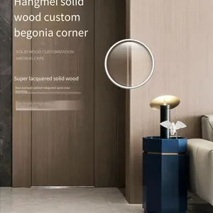 Hangmei Arc Grille Solid Wood Wall Panel - Hangmei Grille Rubber Wood Veneer Food Resin Wall Panel Large Board thumbnail-2