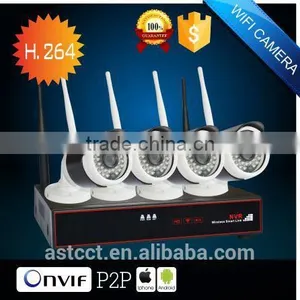 Wireless 4ch 720P 1080P Mini Wifi HD-IP Kit Low Illumination CCTV Camera thumbnail-1