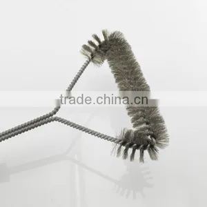 In Stock Factory 12'' BBQ Grill Brush Zinc Plated Wire Bbq Cleaning Brush Brass Wire BBQ Grill Cleaning Brush thumbnail-6