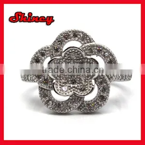 Costume Mirco Pave cz Flower Shaped Rings thumbnail-1