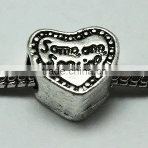Some One Special Text Heart Shape Zinc Alloy Beads With Round Hole thumbnail-1