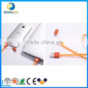 2015 REMAX Hot Sale Charging USB Data Cable 2 in 1 Metal Cable thumbnail-1