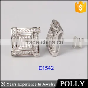 Ladies' Micro Pave CZ Stud Earring 925 Silver Jewelry Wholesale thumbnail-1