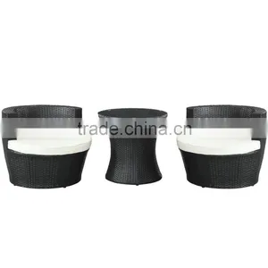 Outdoor Living Modern Garden Constitute Coffee Rattan Table Chair Set thumbnail-3