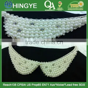 2014 Handmade Classic Style Pearl Beaded With Rhinestone Detachable Collar for Sweater -- H1412064 thumbnail-1
