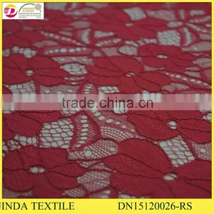 Best Selling High Quality 100%Polyester Red Mesh Lace Fabric For Girls Clothing thumbnail-2