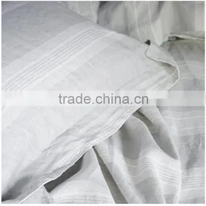 2015 Newest 100% Linen Gray Stripe Bedding Set for Home /hotel thumbnail-4