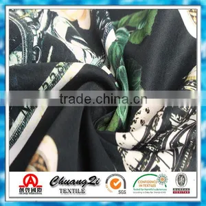 Indian Black Print Cotton Sateen Fabric for Shirting thumbnail-1