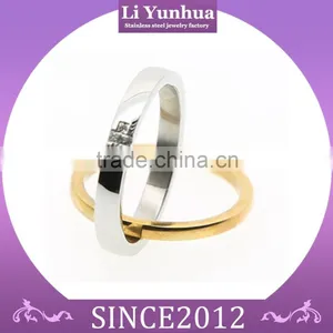 Stainless Steel Diamond Two-in-one Rings thumbnail-1