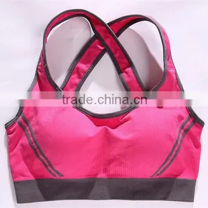 Cotton Spandex Tight Sexy Bra Custom Sports Top Women thumbnail-4