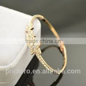 Hot Selling Pentagram Charms Bangles Crystal Star Saudi Gold Jewelry Bracelets thumbnail-4