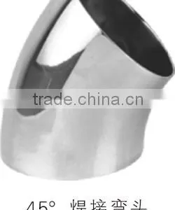 Sanitary 1 1/2 Inch 304 316 Stainless Steel Pipe Fitting Bend 45 Degree Elbow thumbnail-2