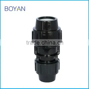 China Manufacturer Plastic Compression Pipe Fitting Black pp Compression Reducer thumbnail-1