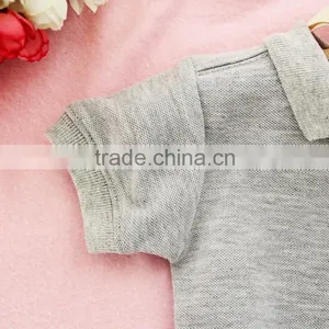 Polar Collar 100% Cotton Baby Grey Romper Knitted Baby Boy Bodysuit thumbnail-4