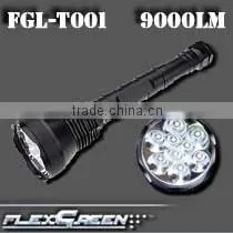 Flexgreen 80w 8000lm High Bright XML T6 9 Led Flashlight thumbnail-1
