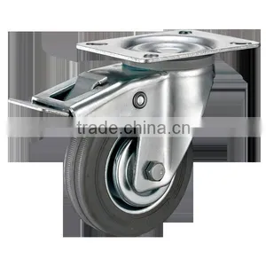 European Industrial Casters With Gray Rubber Wheels thumbnail-2