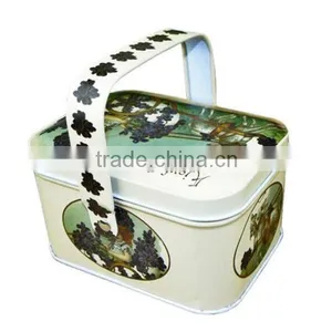 Wholesale Premium Quality Home Sewing Tin Box With Handle thumbnail-1