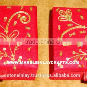 Red Color Zari Embroidery Box thumbnail-1