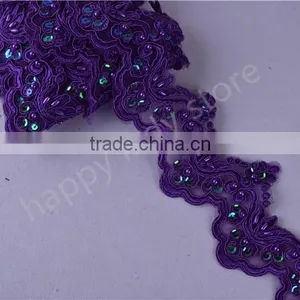 Pearl Beaded & Sequin Bridal ~ Lace Embroidered Lace Various Color Wide:6cm in Stock thumbnail-5