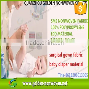 Waterproof SMS Non Woven Fabric PP+PE Medical Material Sms Non-woven Rolls/ Smms Nonwoven Fabric / 22g-30g pp Spunbond Sms thumbnail-5