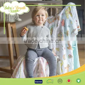 MS-25 Printed Organic 47x47 Muslin Swaddle Swaddling Blankets 4 Pack Supplier's Choice thumbnail-6