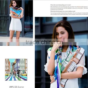 Wholesale Cheap China Scarf Supplier Custom Silk Scarf Silk Scarves / Kerchief /headband/hijab thumbnail-4