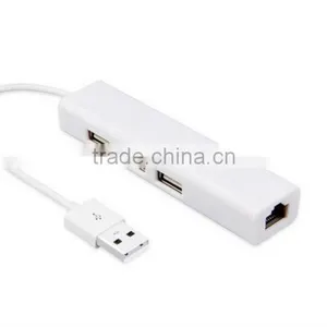 3 Port USB 2.0 Hub 1 Port USB Network Adapter USB to RJ45 Lan Card Ethernet thumbnail-1